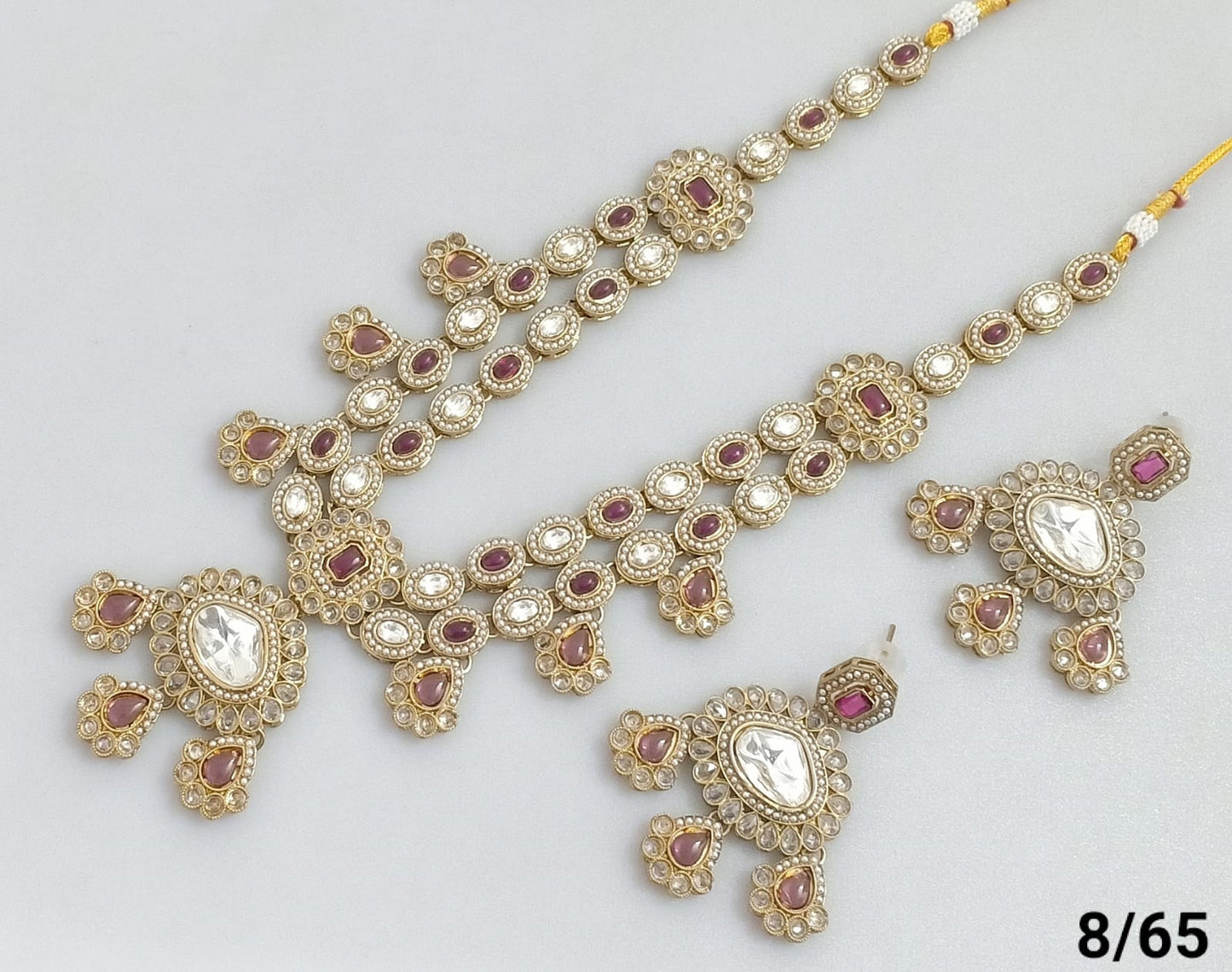Antique Gold Plated Kundan Necklace Set
