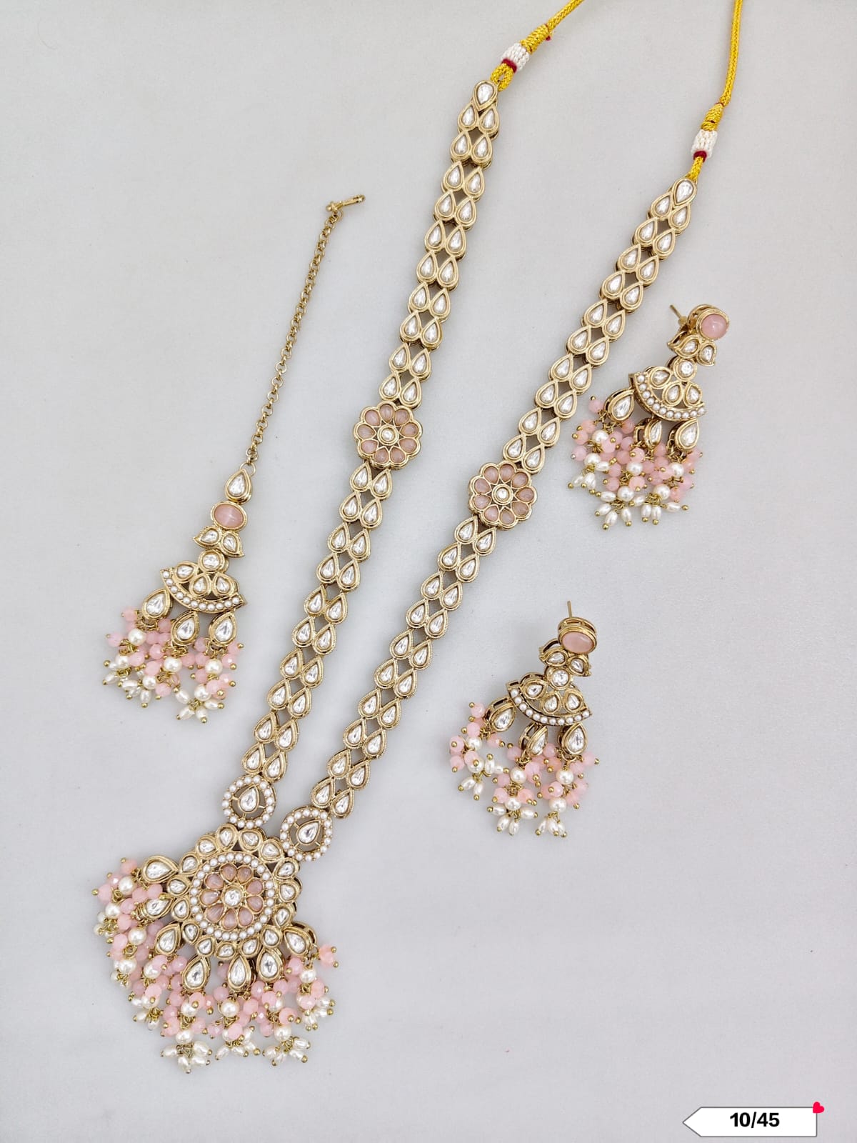 Antique Gold Plated Kundan Necklace Set