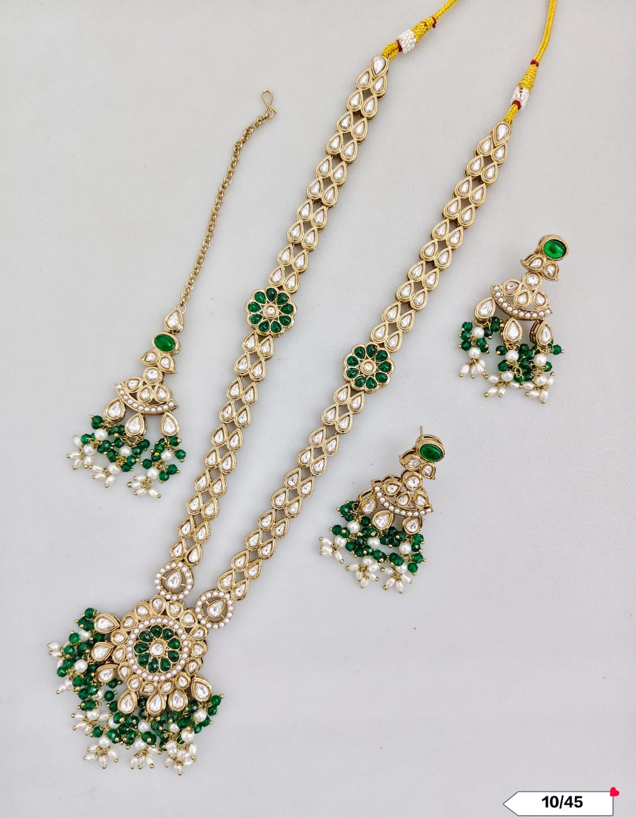 Antique Gold Plated Kundan Necklace Set