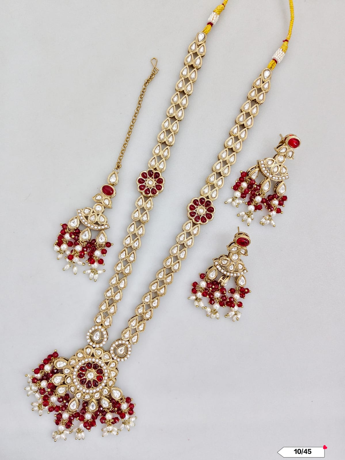 Antique Gold Plated Kundan Necklace Set
