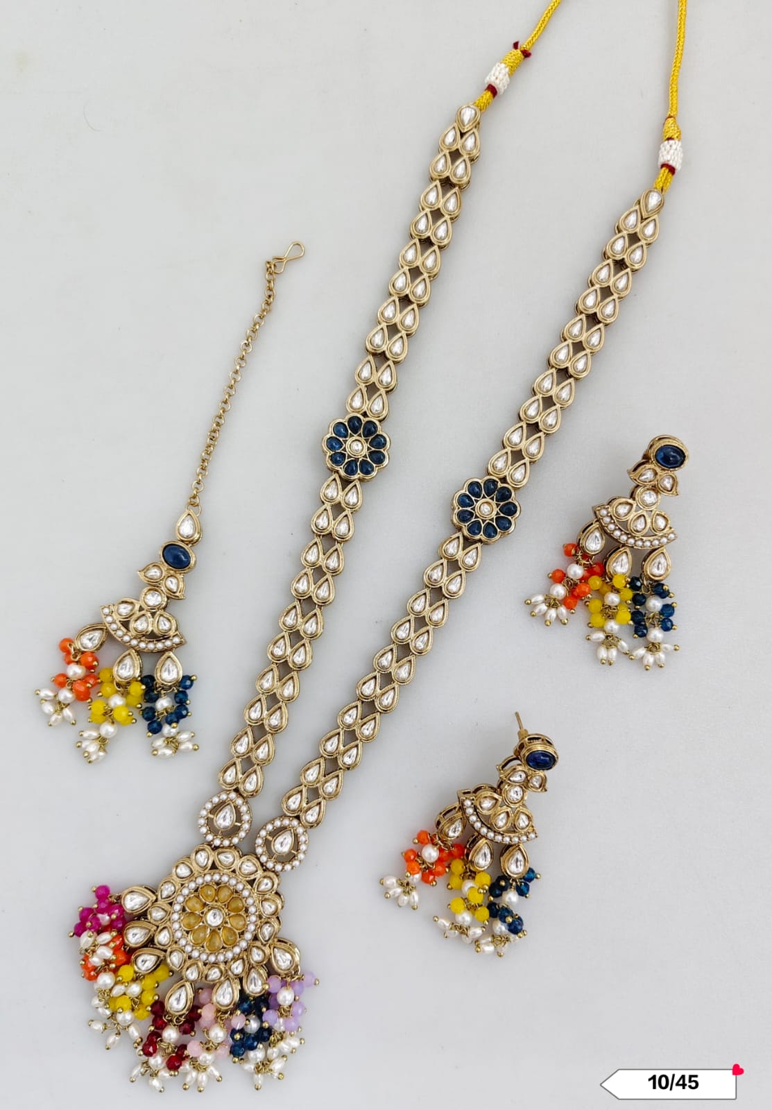 Antique Gold Plated Kundan Necklace Set