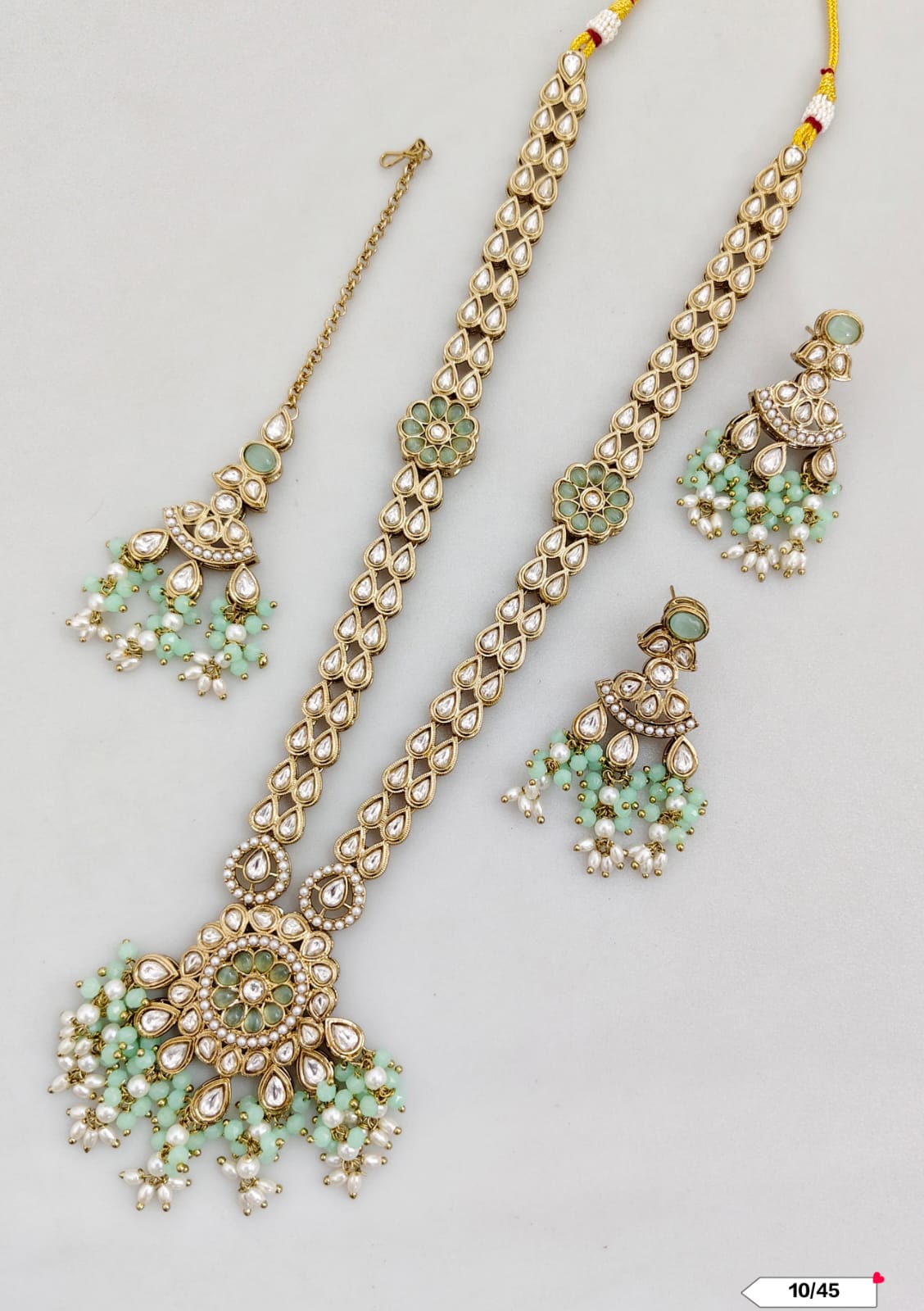 Antique Gold Plated Kundan Necklace Set