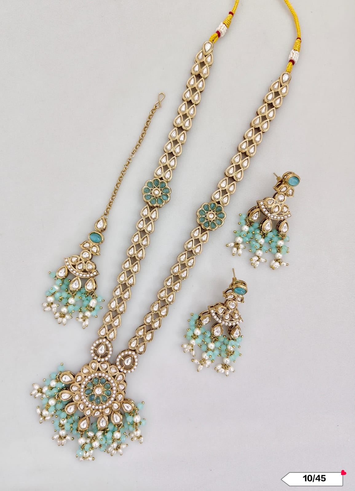 Antique Gold Plated Kundan Necklace Set