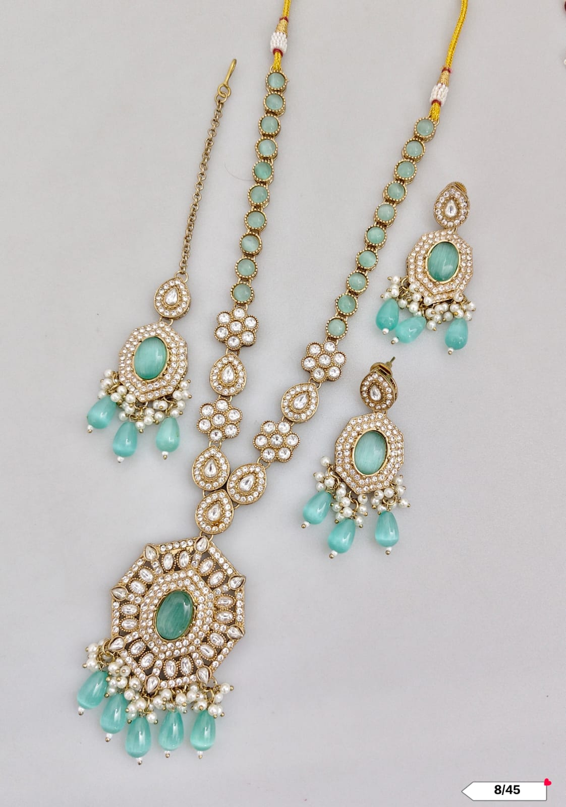 Antique Gold Plated Kundan Necklace Set
