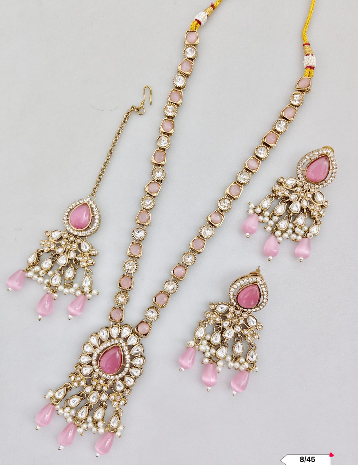 Antique Gold Plated Kundan Necklace Set