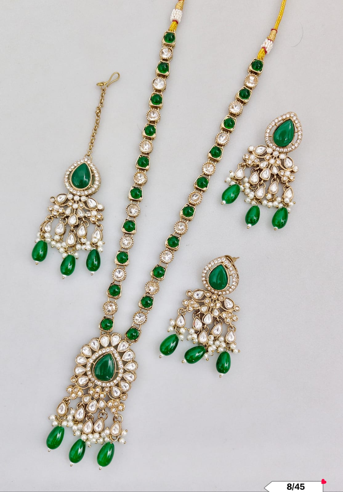 Antique Gold Plated Kundan Necklace Set