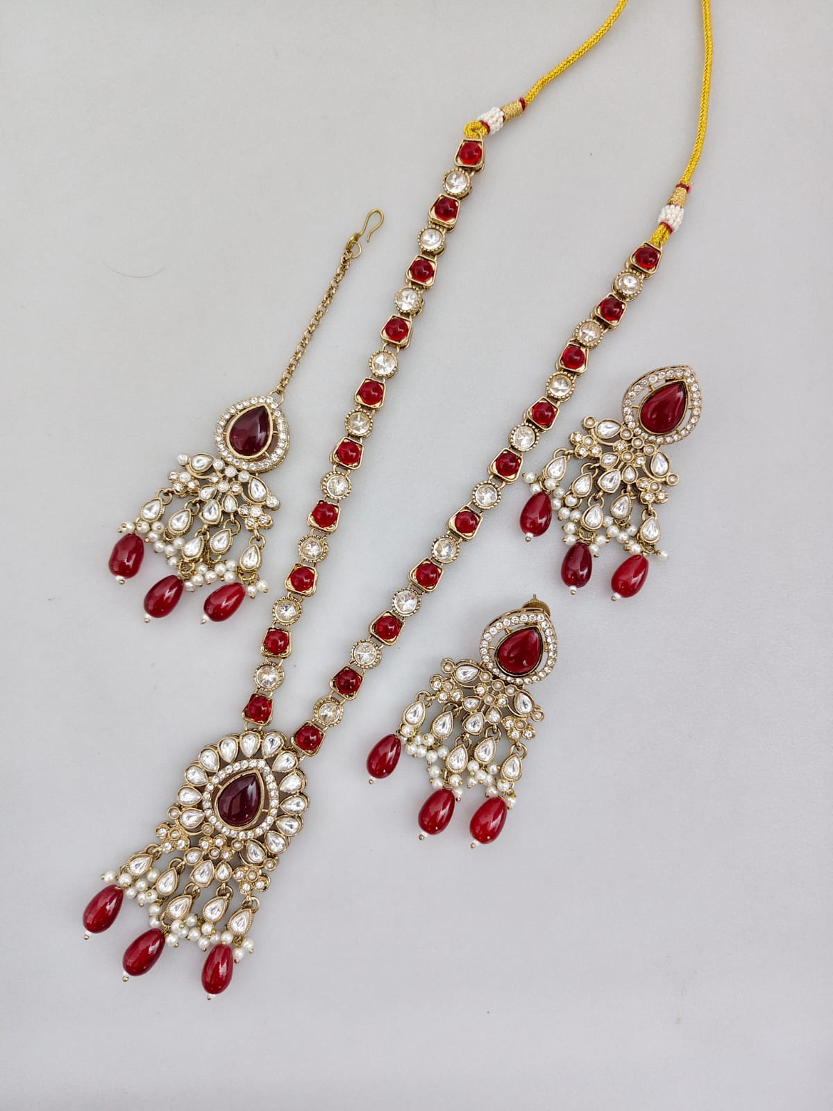Antique Gold Plated Kundan Necklace Set