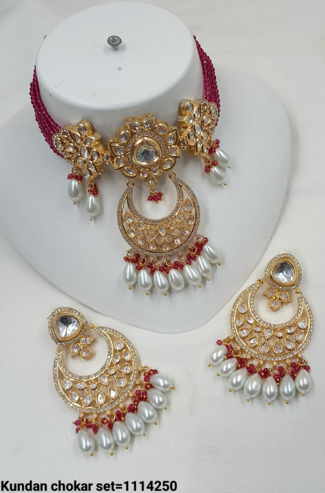 Gold Plated Kundan Choker Necklace Set