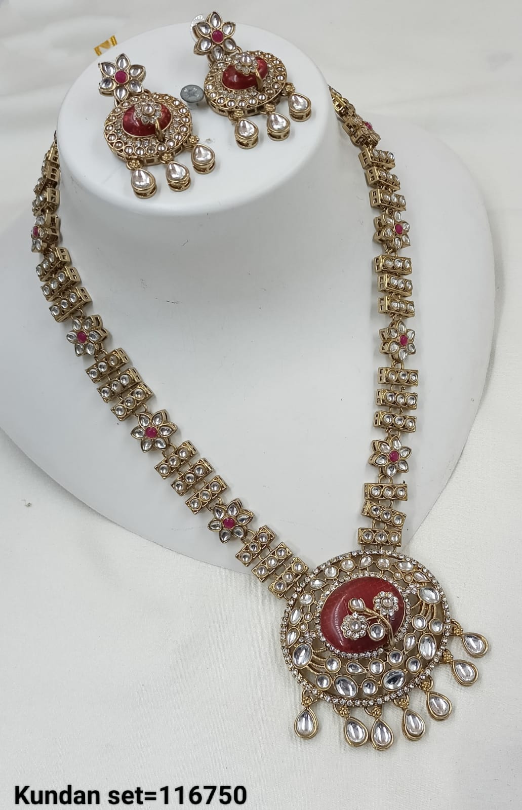 Antique Gold Plated Kundan Necklace Set