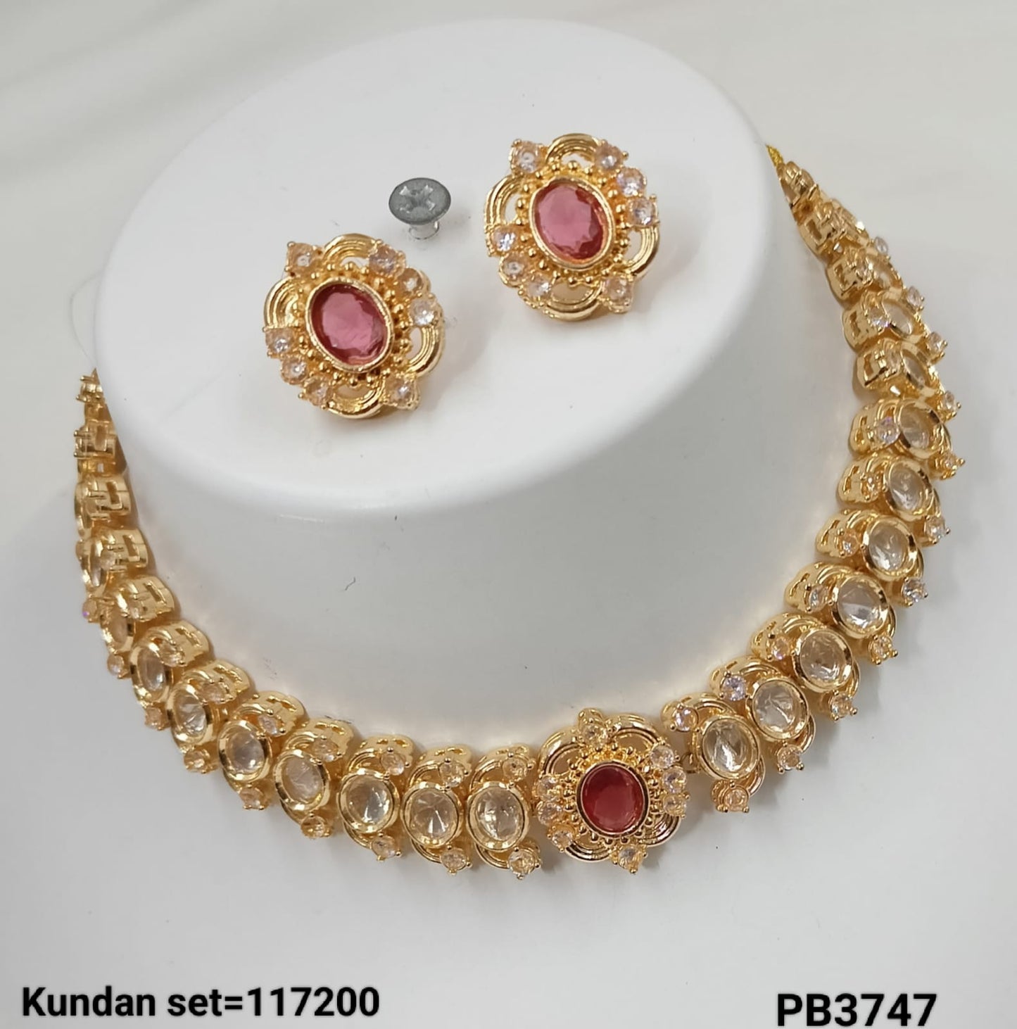 Traditional Gold Plated Kundan Necklace Set