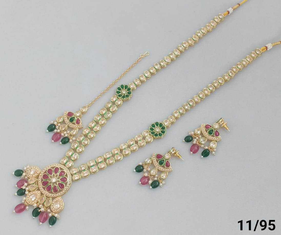 Bridal Kundan Necklace Set with Chandbali Earrings – Handcrafted Traditional Jewelry