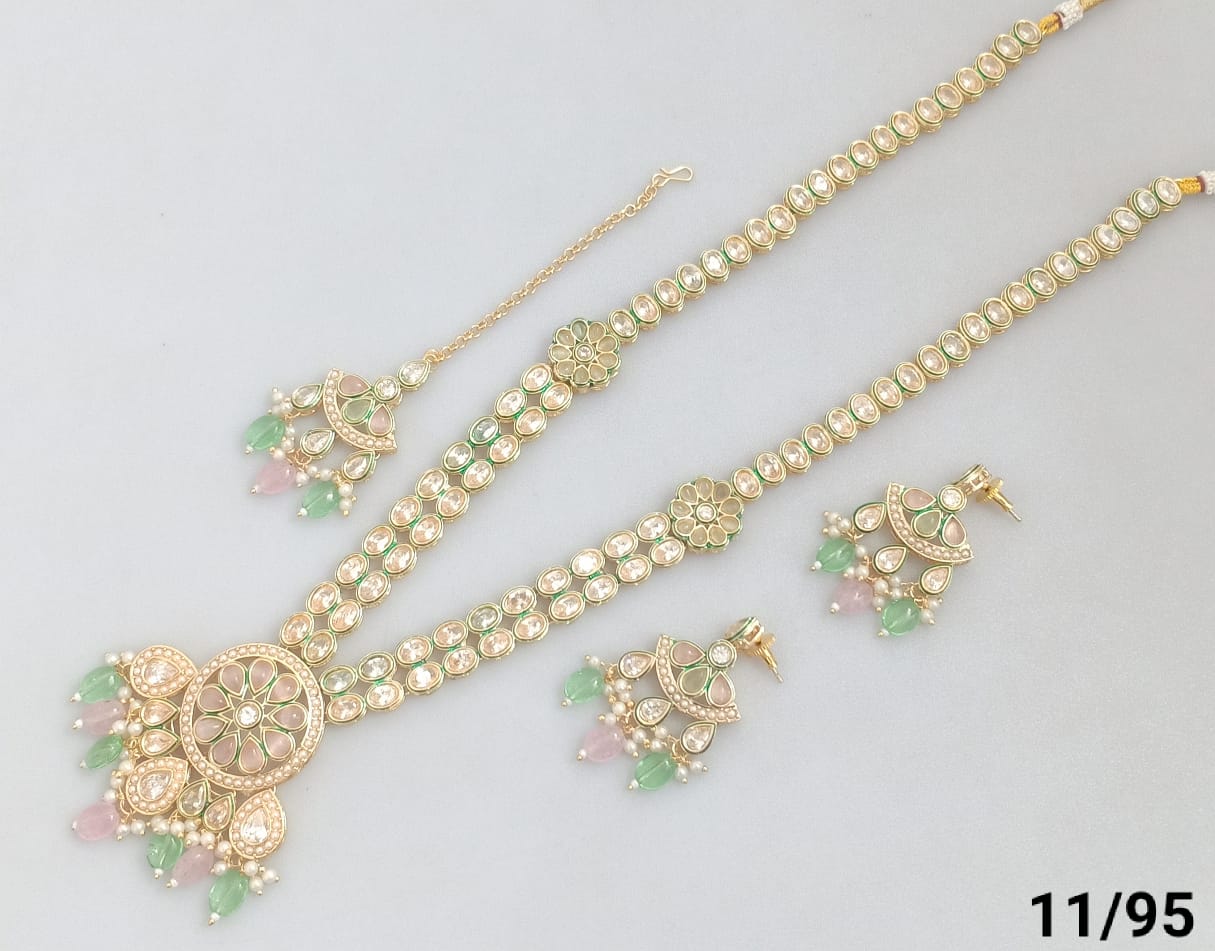 Bridal Kundan Necklace Set with Chandbali Earrings – Handcrafted Traditional Jewelry