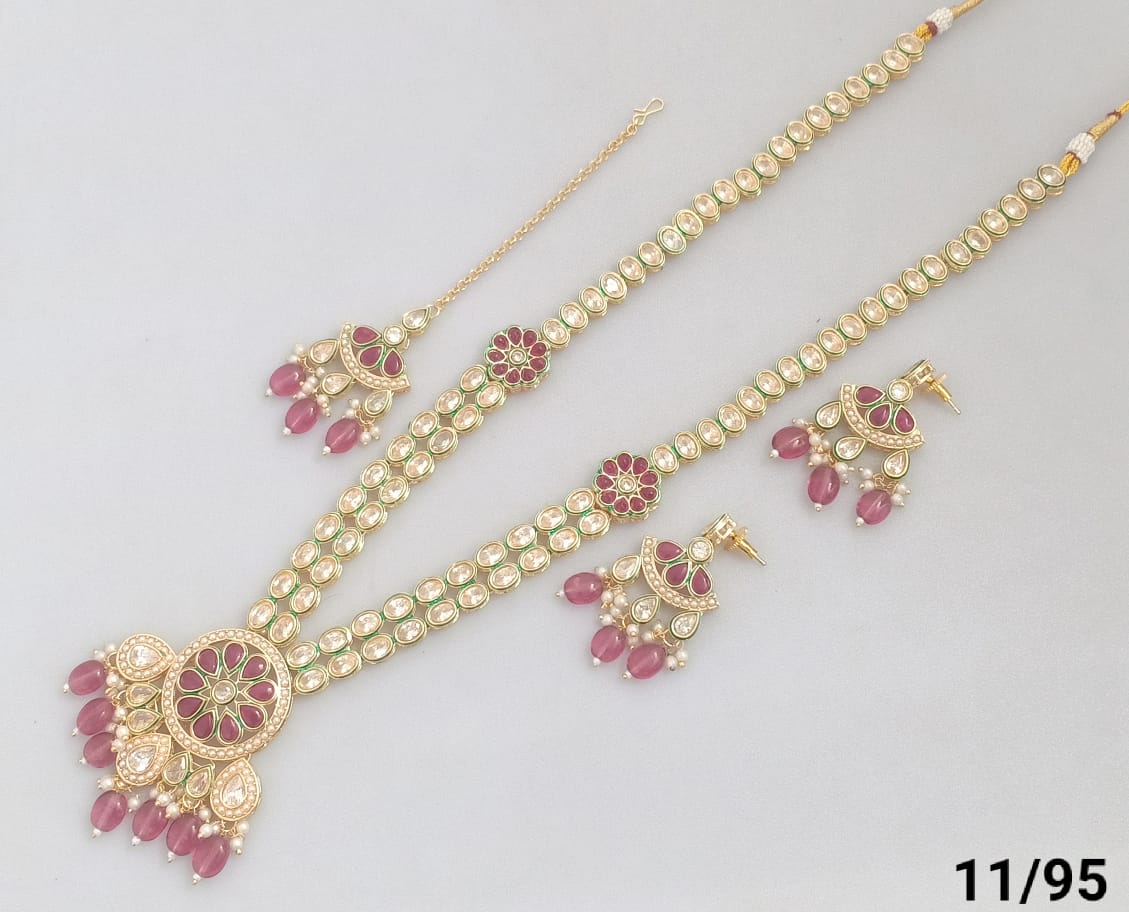 Bridal Kundan Necklace Set with Chandbali Earrings – Handcrafted Traditional Jewelry