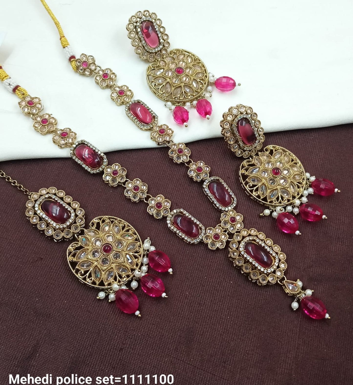 Traditional Jewelry Set – Necklace, Earrings & Maang Tikka – Bridal & Festive Wear