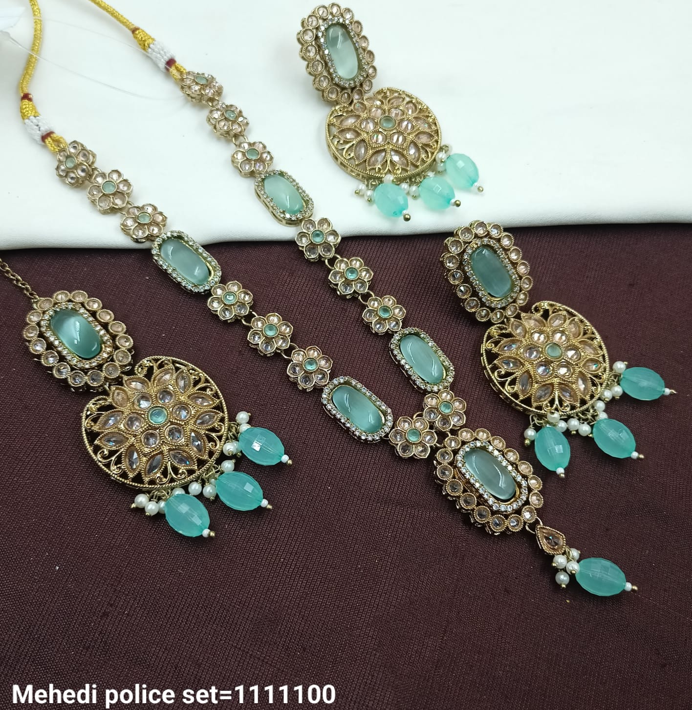 Traditional Jewelry Set – Necklace, Earrings & Maang Tikka – Bridal & Festive Wear