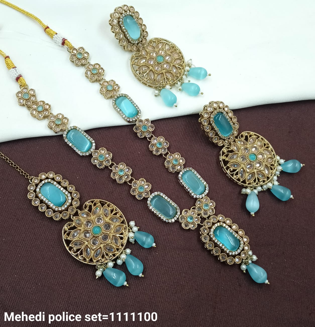 Traditional Jewelry Set – Necklace, Earrings & Maang Tikka – Bridal & Festive Wear