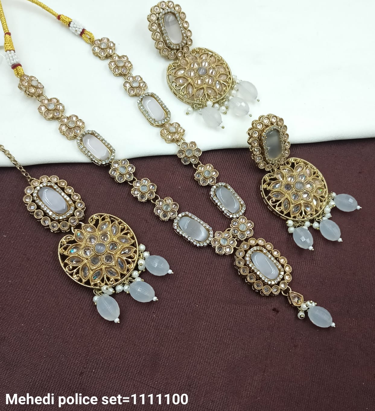Traditional Jewelry Set – Necklace, Earrings & Maang Tikka – Bridal & Festive Wear