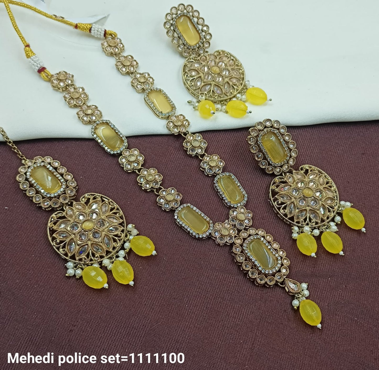 Traditional Jewelry Set – Necklace, Earrings & Maang Tikka – Bridal & Festive Wear