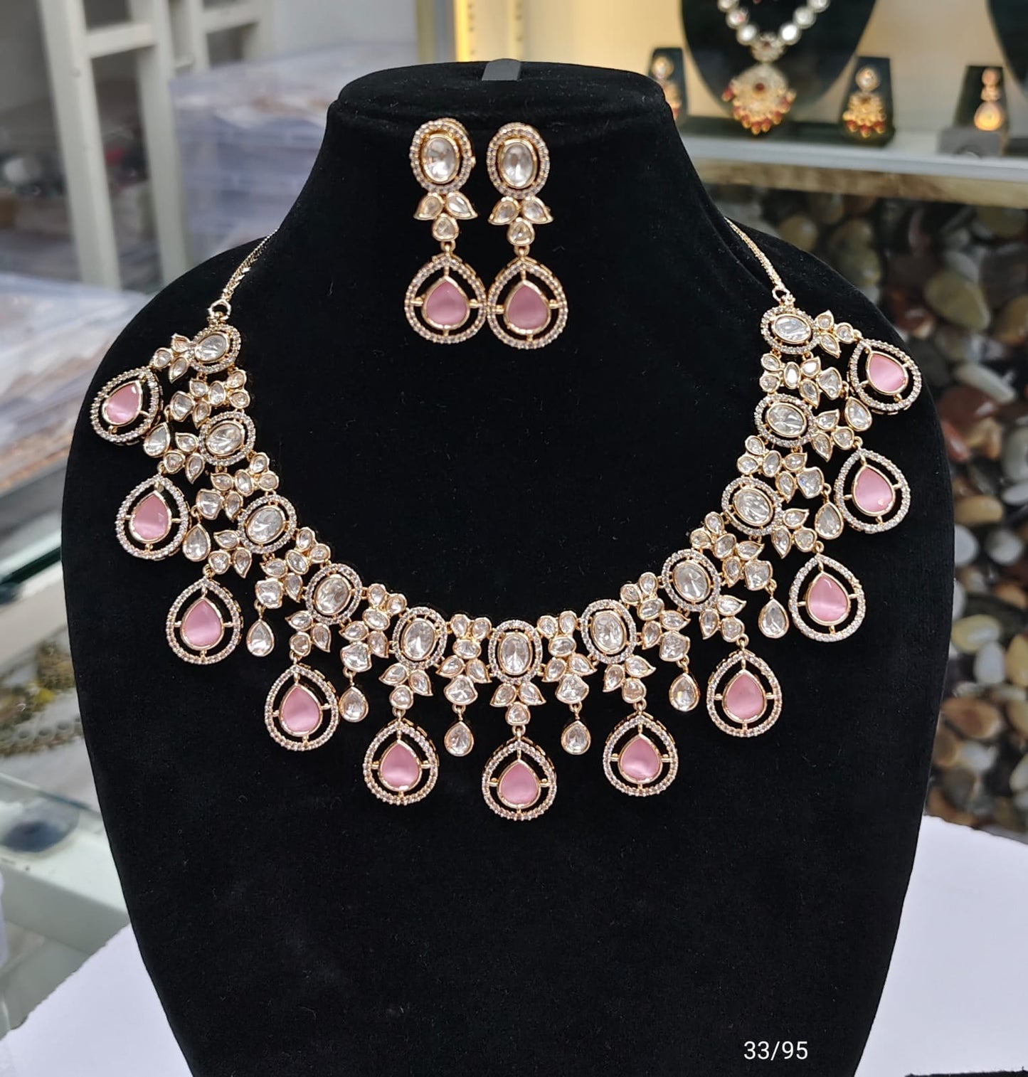 Designer Teardrop kundan Necklace Set