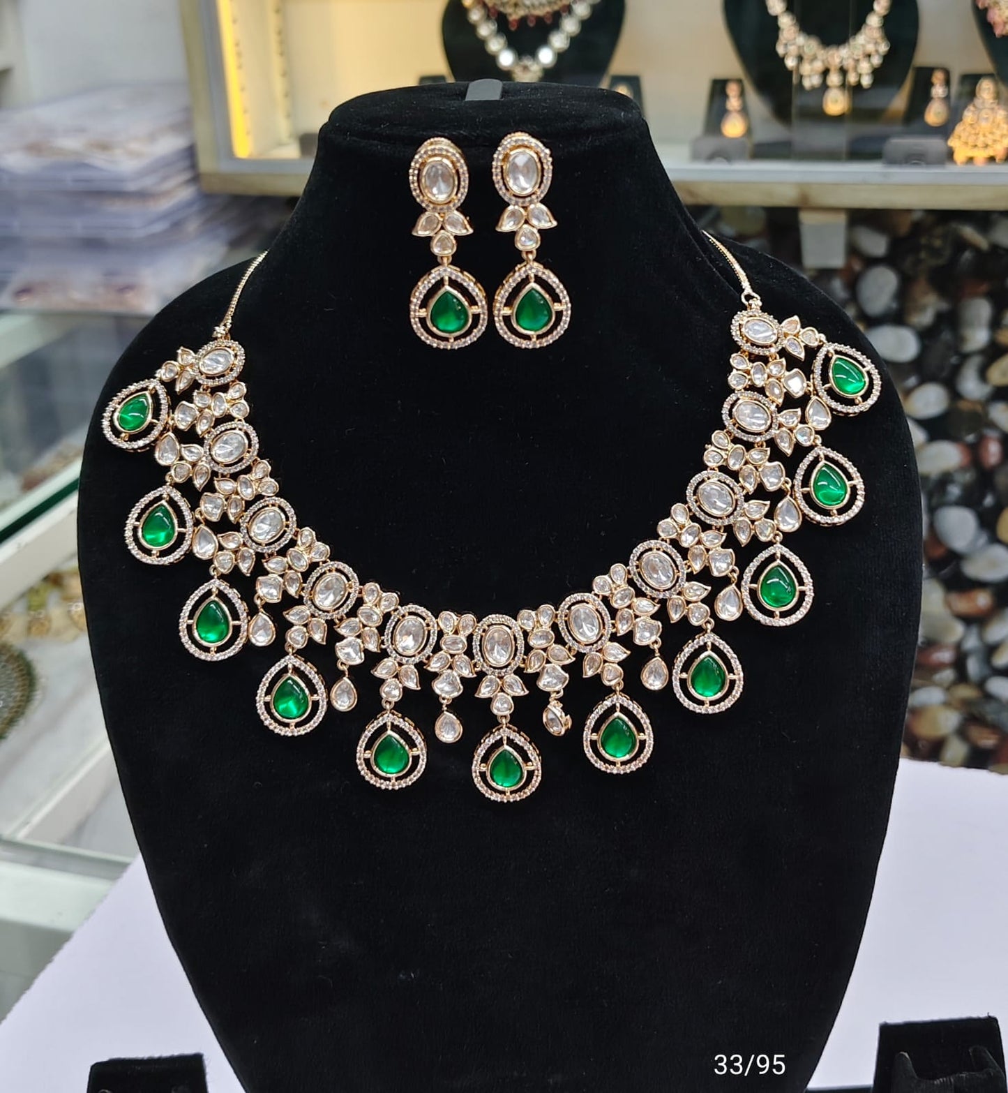 Designer Teardrop kundan Necklace Set