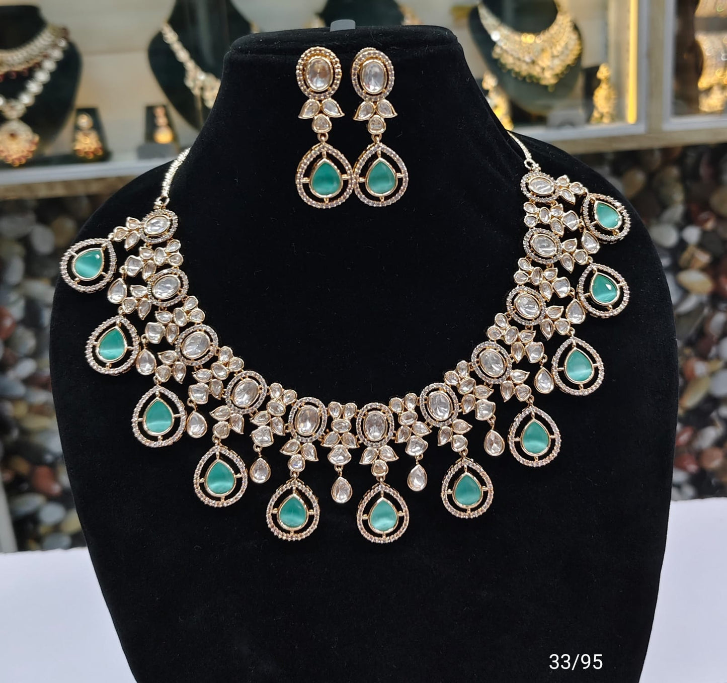 Designer Teardrop kundan Necklace Set
