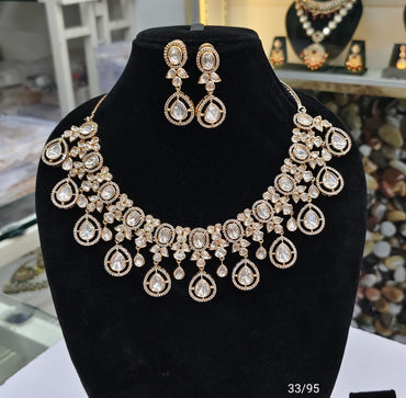 Designer Teardrop kundan Necklace Set