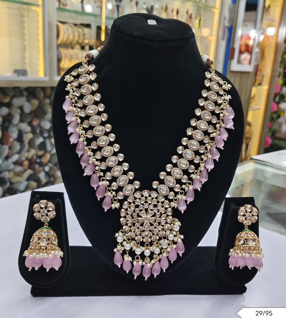 Regal Bridal Kundan Necklace & Jhumka Earring Set – Lucentemarket
