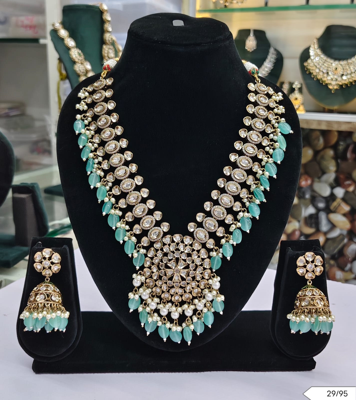 Regal Bridal Kundan Necklace & Jhumka Earring Set – Lucentemarket