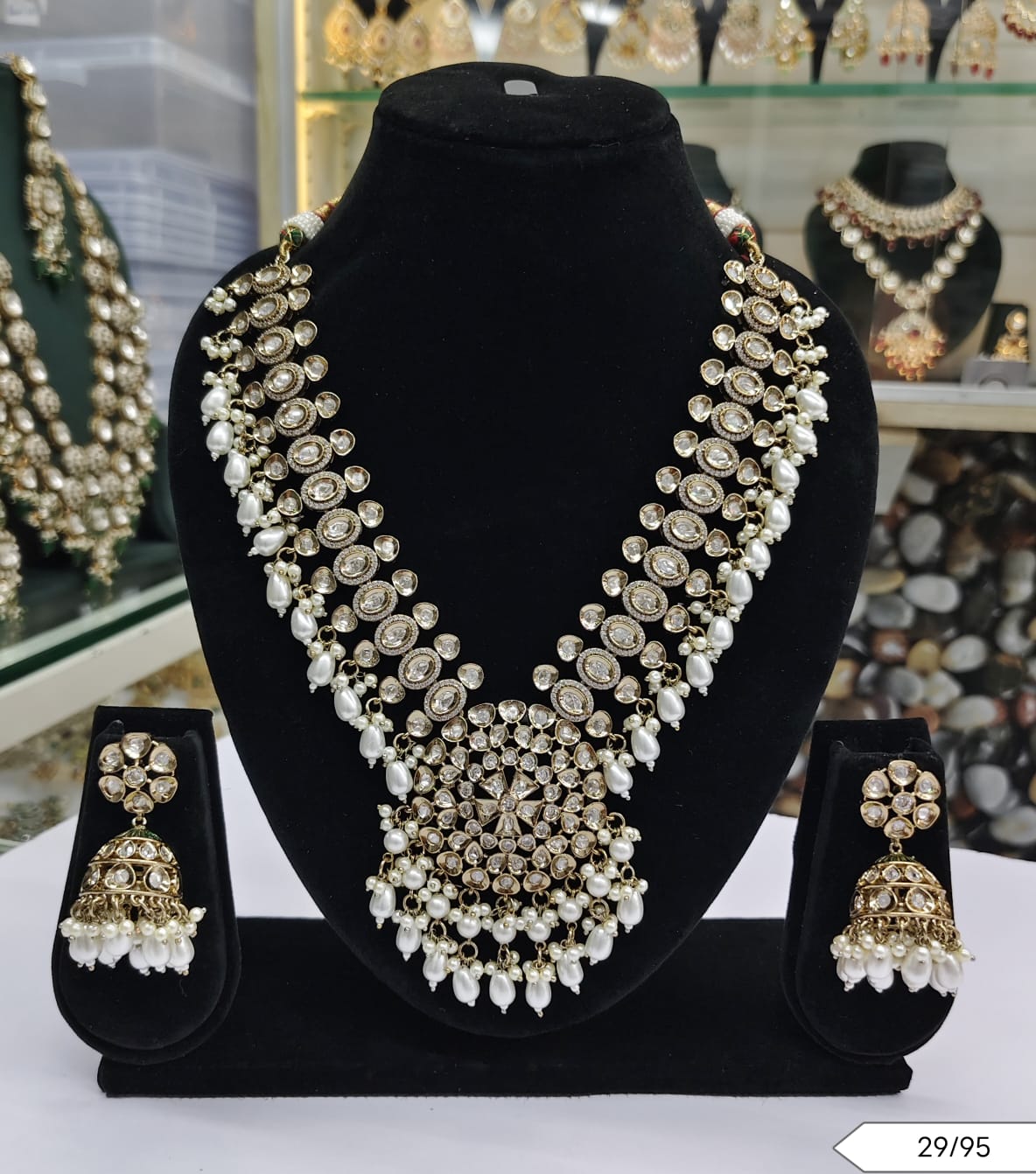 Regal Bridal Kundan Necklace & Jhumka Earring Set – Lucentemarket