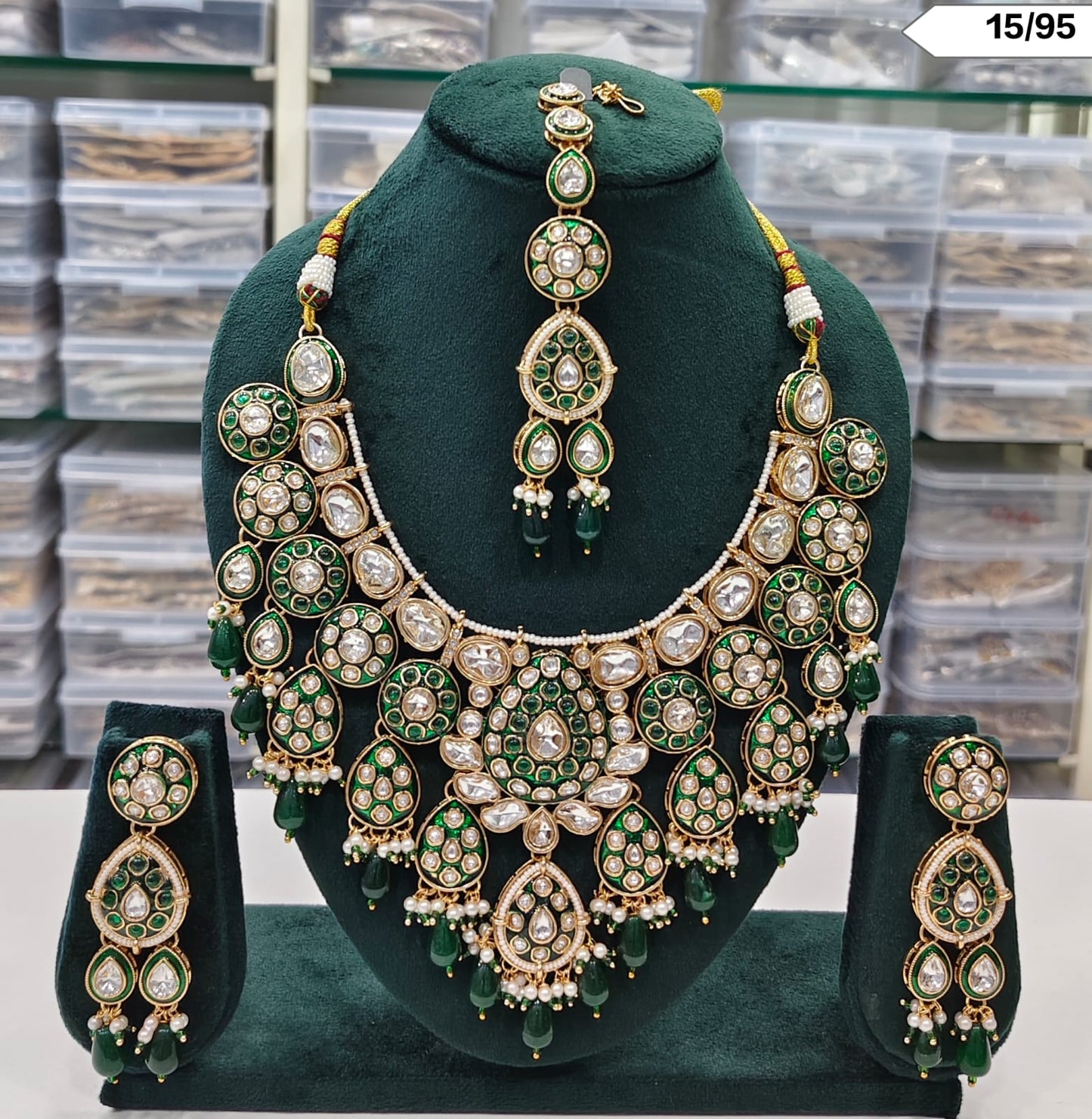 Royal Kundan Bridal Necklace Set with Maang Tikka
