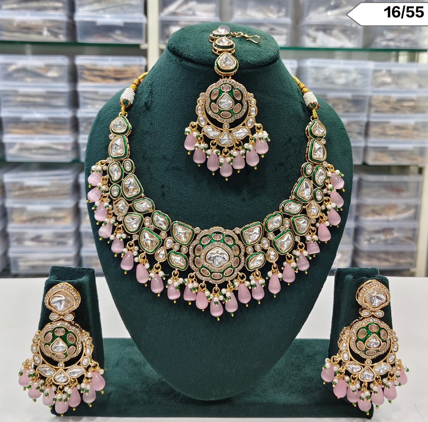 Royal Kundan Bridal Necklace Set with Maang Tikka