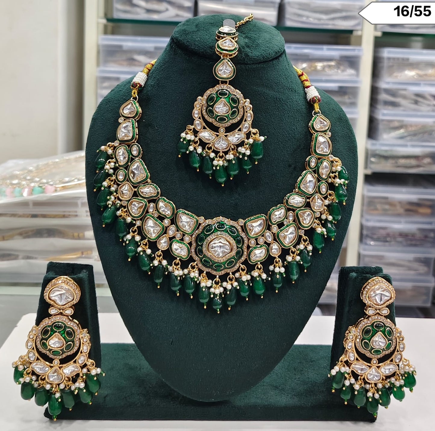 Royal Kundan Bridal Necklace Set with Maang Tikka