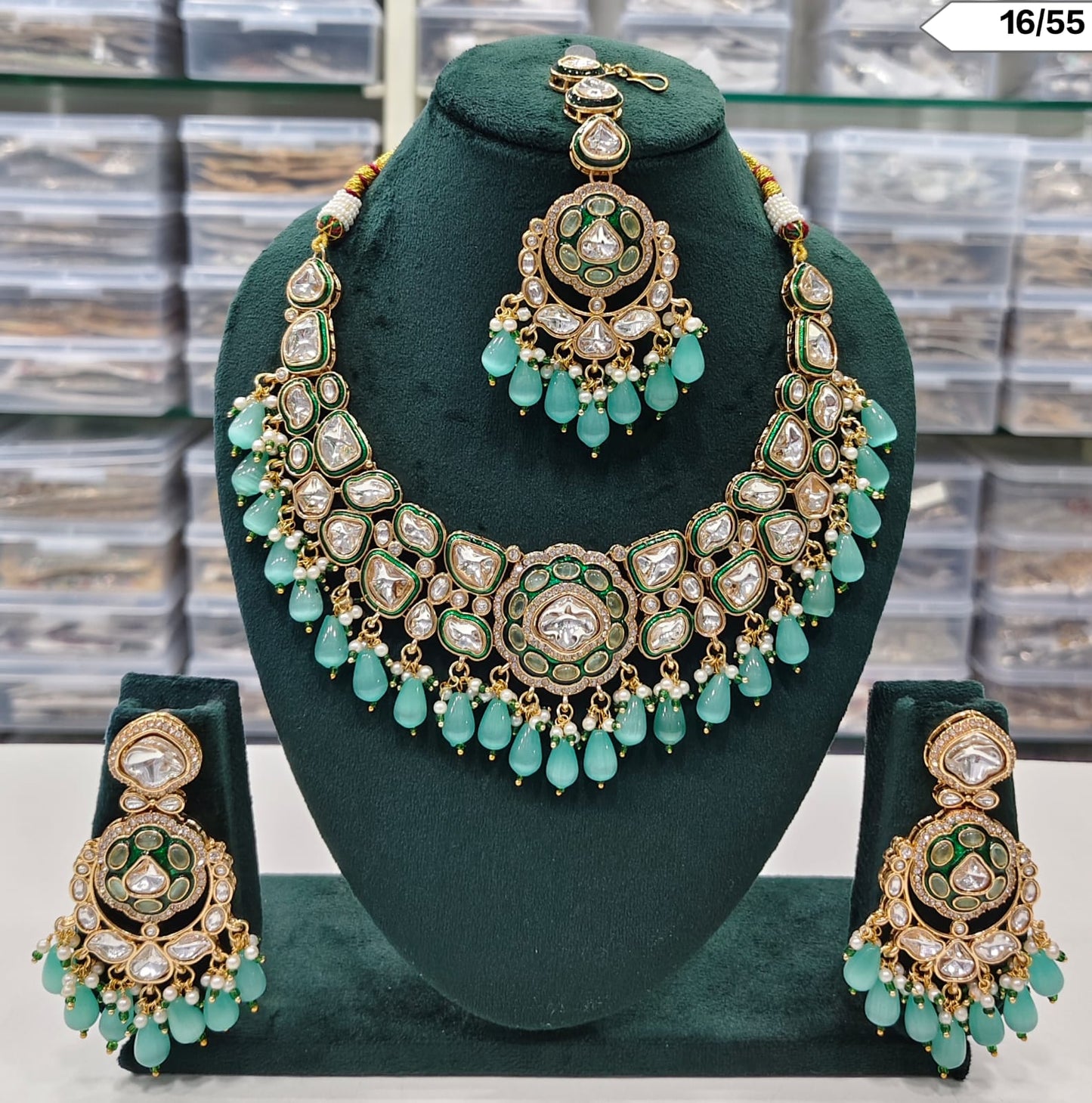 Royal Kundan Bridal Necklace Set with Maang Tikka