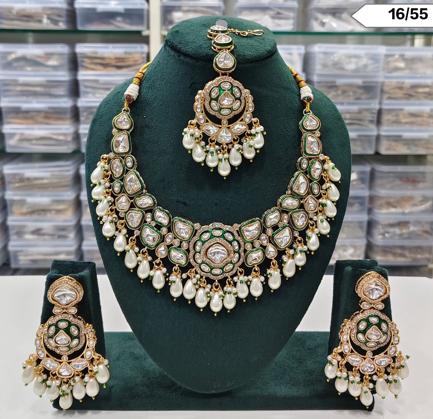 Royal Kundan Bridal Necklace Set with Maang Tikka