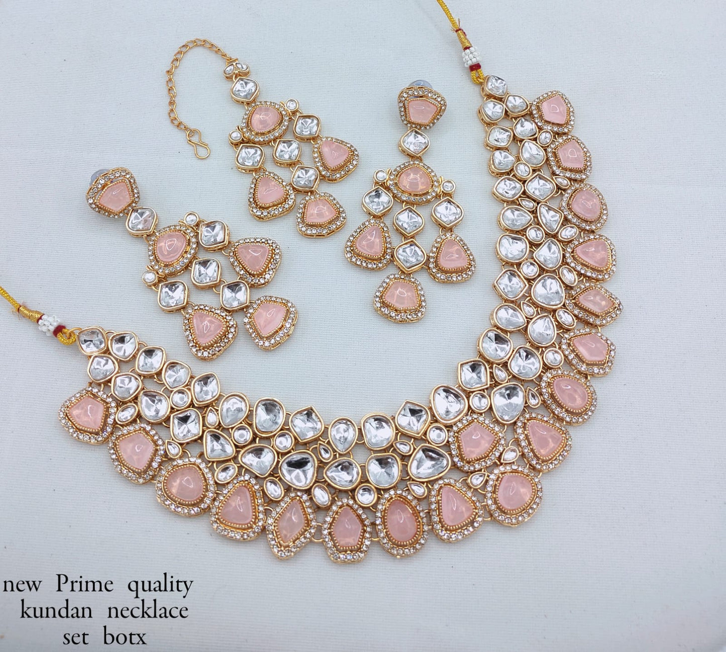 Bridal Kundan Choker Necklace Set with Earrings - Lucentemarket