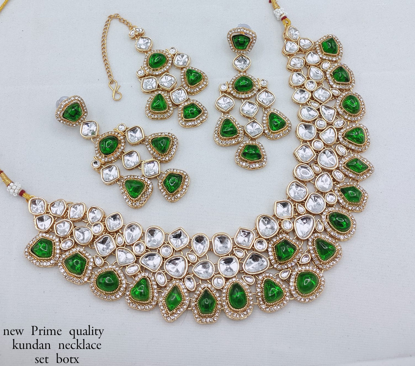 Bridal Kundan Choker Necklace Set with Earrings - Lucentemarket