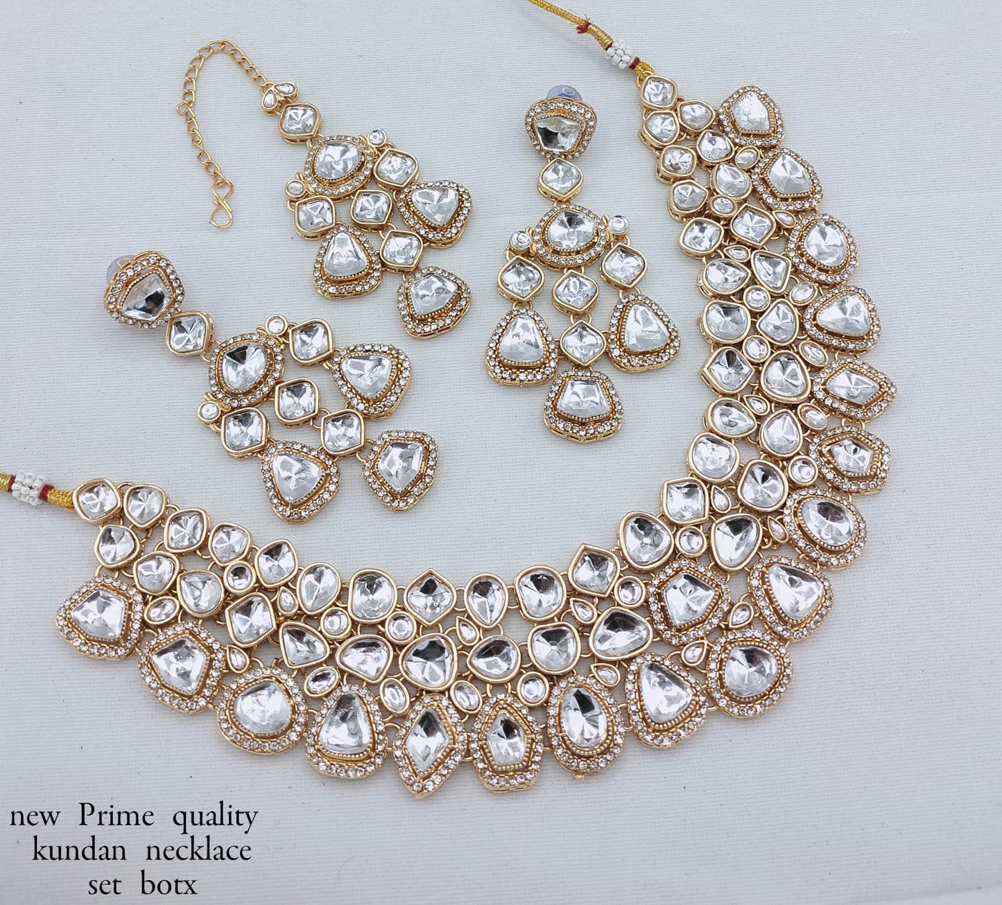 Bridal Kundan Choker Necklace Set with Earrings - Lucentemarket