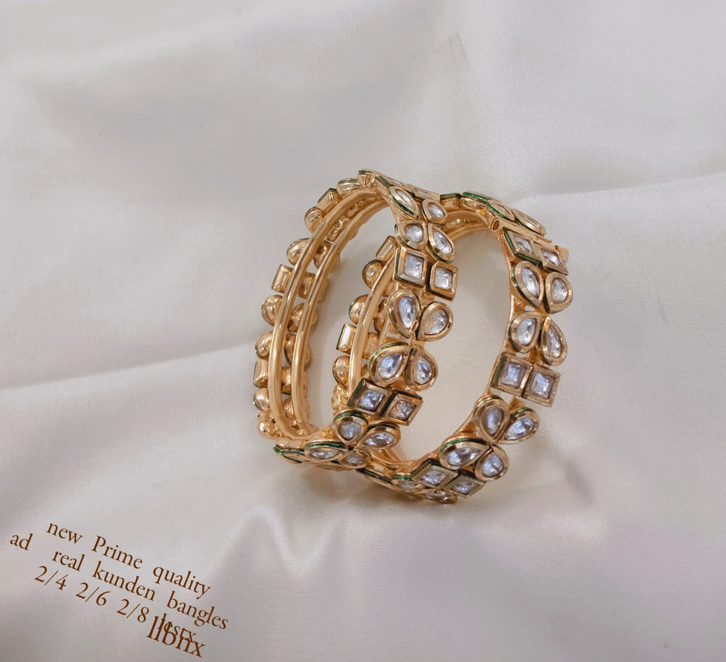 Gold Plated Kundan Bangle Set