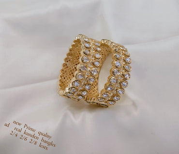 Classic Real Kundan Bangles – Pachi Kundan on Copper Base | Prime Quality