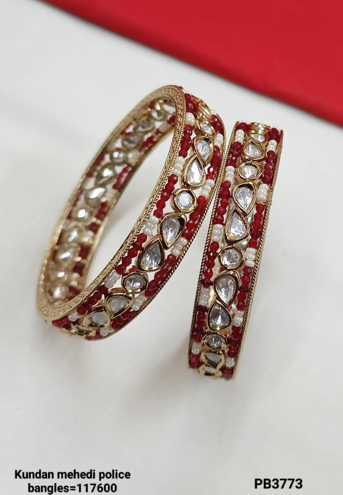 Antique Gold Plated Kundan Bangles Set