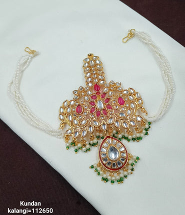 Designer CZ Kalangi with Pearl Strings and Stone Drops – Groom's Accessory