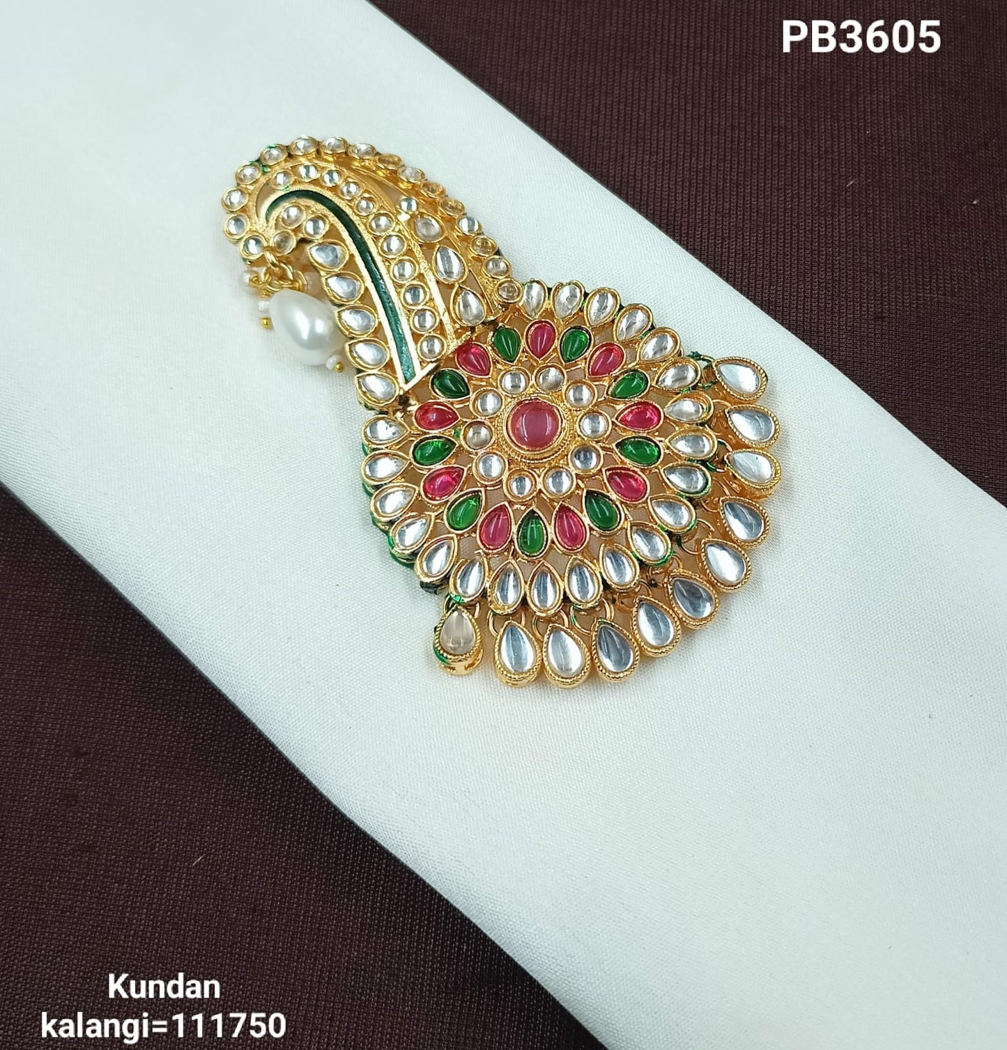 Floral CZ Kalangi with Intricate Stone Setting and Pearl Accent