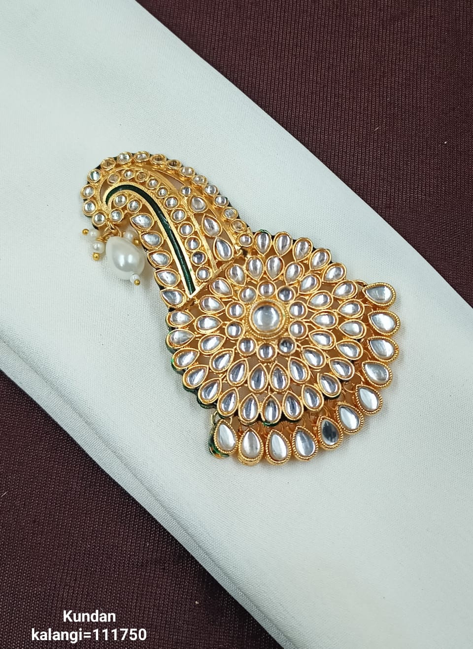 Floral CZ Kalangi with Intricate Stone Setting and Pearl Accent