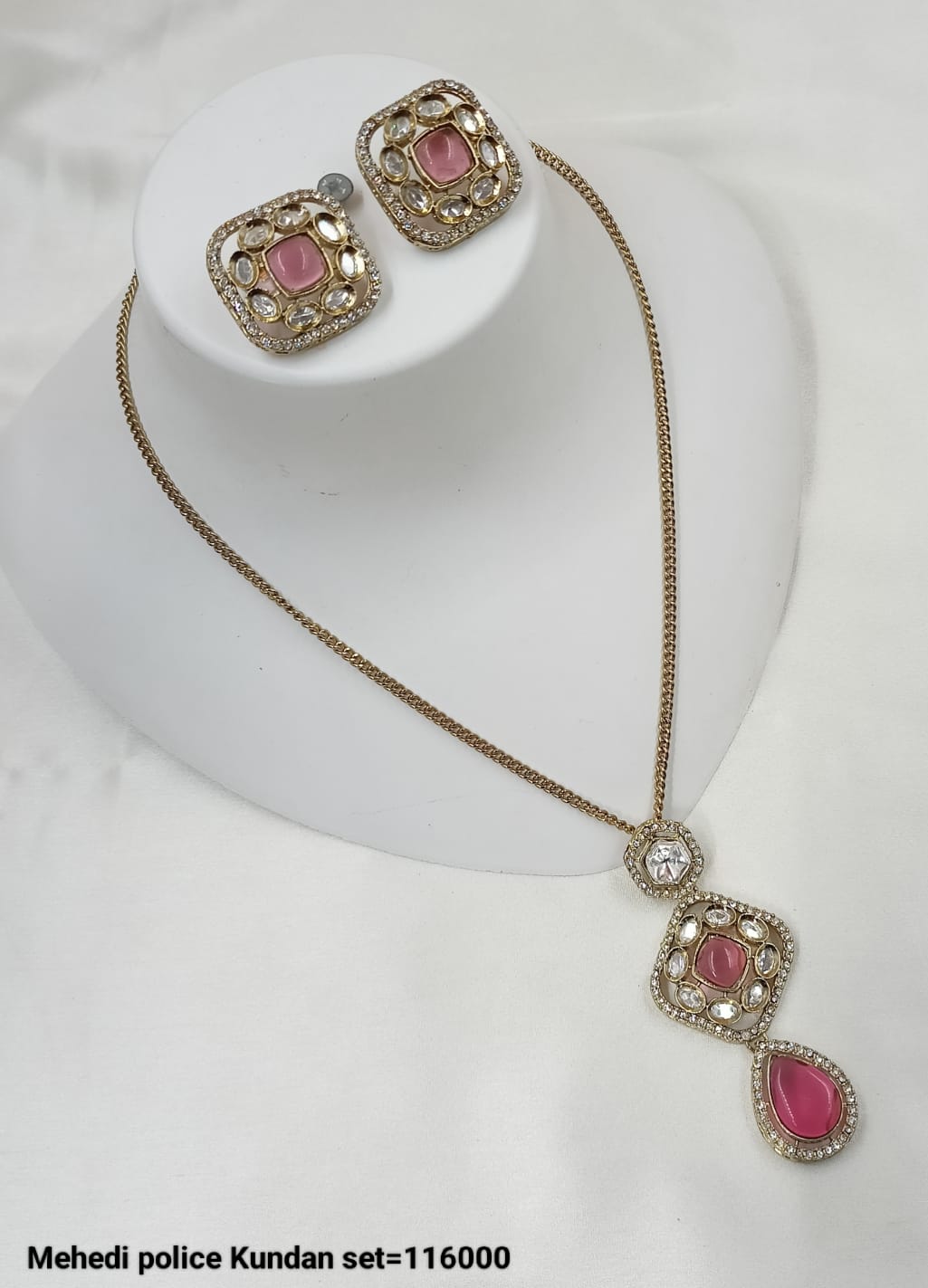 Antique Gold Plated Pachi Kundan Pendent Set