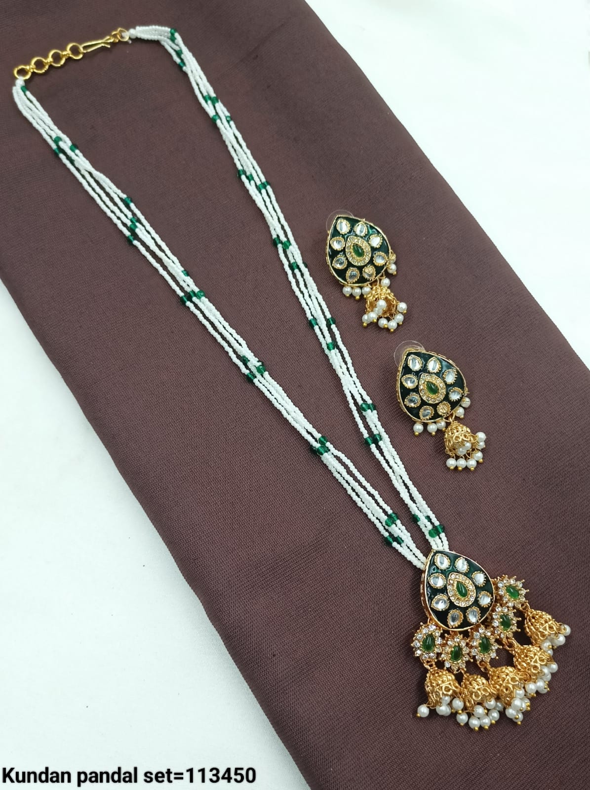 Traditional Kundan Pandal Necklace and Earring Set