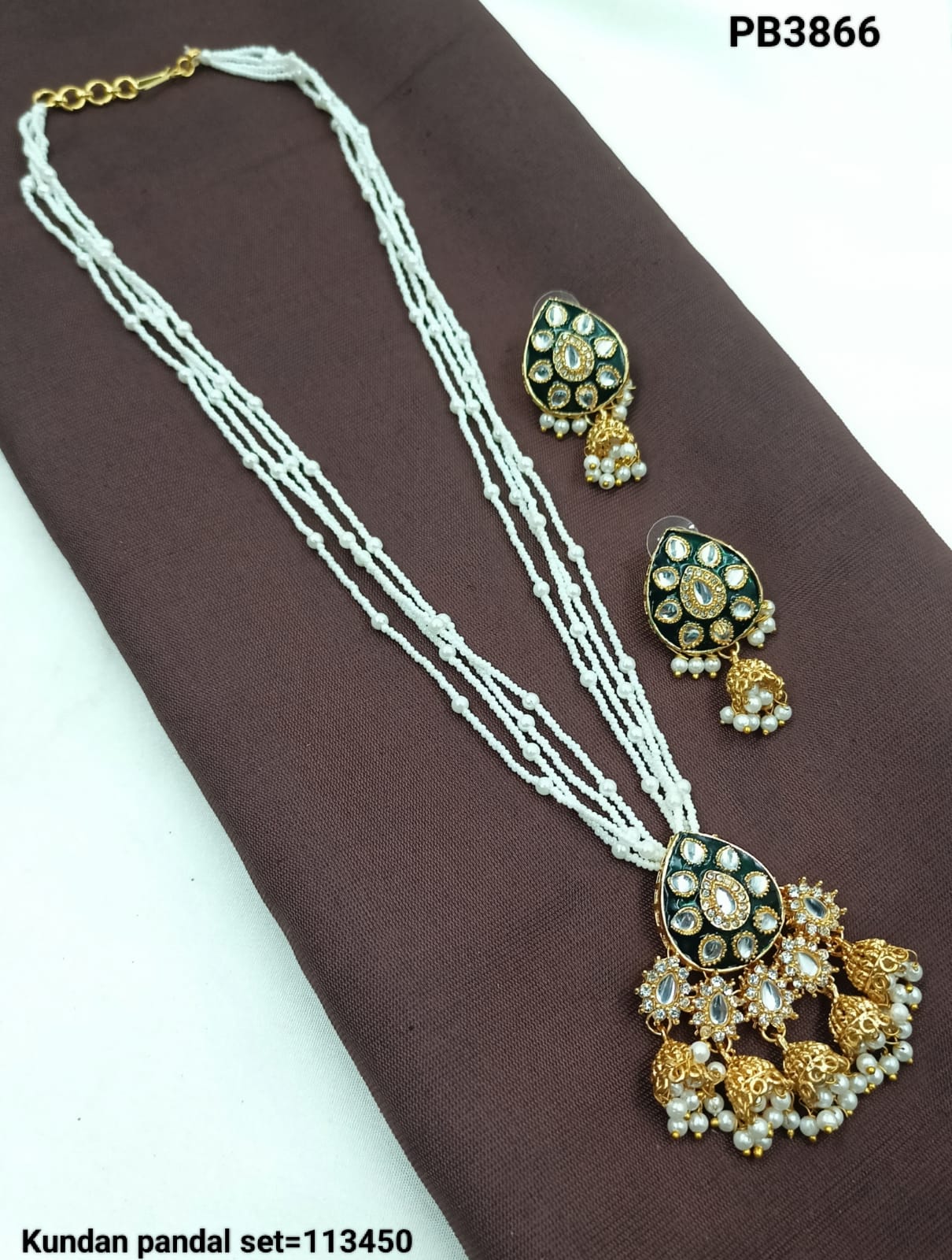 Traditional Kundan Pandal Necklace and Earring Set