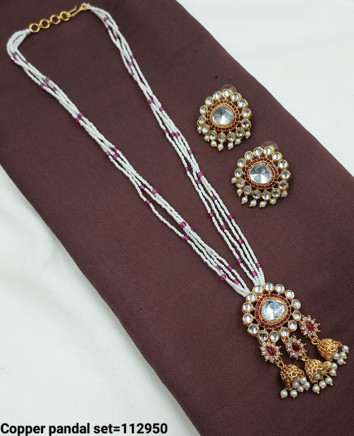Elegant Kundan Pandal Necklace and Earring Set