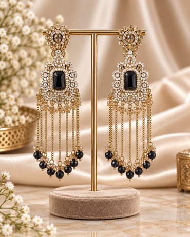 Luxury Crystal Long Tassel Drop Earrings