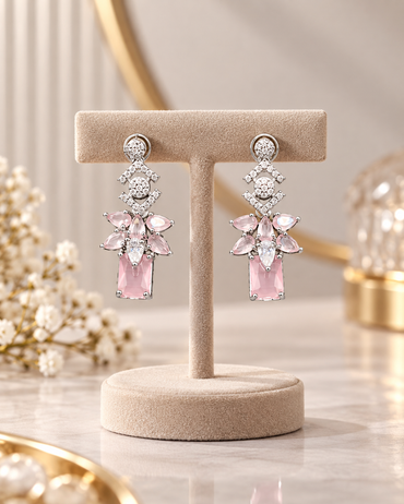 Deep Purple Geometric Drop Earrings