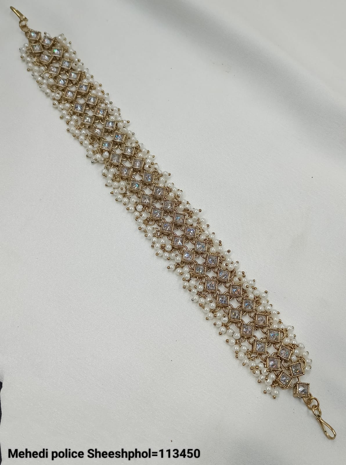 Antique Gold Plated With Pearl Sheeshphol